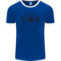 Love Triathlon Running Swimming Cycling Mens Ringer T-Shirt FotL Royal Blue/White