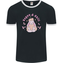 Vegan & Chill Meditation Yoga Spiritual Mens Ringer T-Shirt FotL Black/White