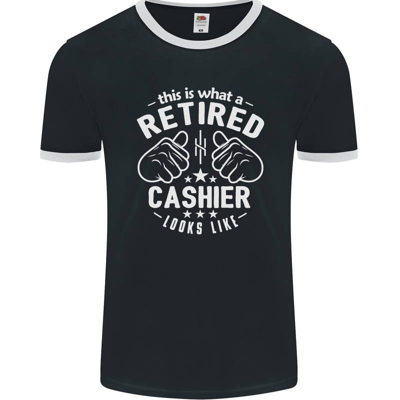 This Is What a Retired Cashier Looks Like Mens Ringer T-Shirt FotL Black/White