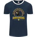 A Dobermans Dog Mens Ringer T-Shirt FotL Navy Blue/White