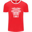 Angel of Death Day of the Dead Skull DOTD Mens Ringer T-Shirt FotL Red/White