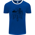 Bike Ride Cycling Cyclist Bicycle Road MTB Mens Ringer T-Shirt FotL Royal Blue/White