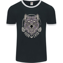 Mandala Wolf Mens Ringer T-Shirt FotL Black/White