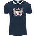 London Coat of Arms England St Georges Day Mens Ringer T-Shirt FotL Navy Blue/White