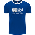 A Caravan for My Wife Funny Caravanning Mens Ringer T-Shirt FotL Royal Blue/White