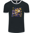 Viking Symbols Skull Mens Ringer T-Shirt FotL Black/White