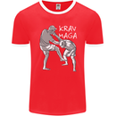 Krav Maga Mixed Martial Arts MMA Fighting Mens Ringer T-Shirt FotL Red/White
