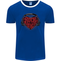 Rock With Me Heavy Metal Music Guitar Mens Ringer T-Shirt FotL Royal Blue/White