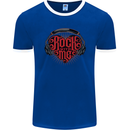 Rock With Me Heavy Metal Music Guitar Mens Ringer T-Shirt FotL Royal Blue/White