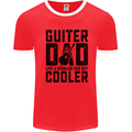 Fathers Day Guitar Dad Like a Normal Dad Mens Ringer T-Shirt Red/White