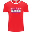 Parkour Free Running the Art of Movement Mens Ringer T-Shirt FotL Red/White