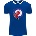 MOD Scooter Motorcycle Motorbike Mens Ringer T-Shirt FotL Royal Blue/White