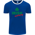 Irish and Horny St. Patrick's Day Mens Ringer T-Shirt FotL Royal Blue/White