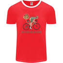 Cycling I'm the Machine Cyclist Funny Mens Ringer T-Shirt FotL Red/White