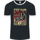 Live Fast Motorcycle Motorbike Biker Chopper Mens Ringer T-Shirt FotL Black/White