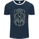 Viking God Odin Valhalla Norse Warrior Mens Ringer T-Shirt FotL Navy Blue/White