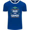 Dad & Gamer Funny Fathers Day Gaming Mens Ringer T-Shirt FotL Royal Blue/White