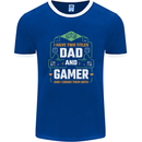 Dad & Gamer Funny Fathers Day Gaming Mens Ringer T-Shirt FotL Royal Blue/White