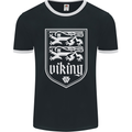 The Vikings Valknut Symbol Valhalla Lions Mens Ringer T-Shirt FotL Black/White