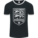 The Vikings Valknut Symbol Valhalla Lions Mens Ringer T-Shirt FotL Black/White