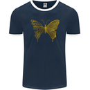 Butterfly Inspirational Quote Rhopalocera Mens Ringer T-Shirt FotL Navy Blue/White