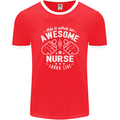 This Is What an Awesome Nurse Looks Like Mens Ringer T-Shirt FotL Red/White