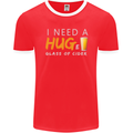 I Need a Huge Glass of Cider Funny Alcohol Mens Ringer T-Shirt FotL Red/White