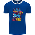 Lets Get Wild Rhino Gorilla Elephant Hippo Mens Ringer T-Shirt FotL Royal Blue/White