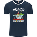 Golf Weekend Golfer Alcohol Beer Funny Mens Ringer T-Shirt FotL Navy Blue/White