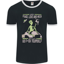 Peace Love Weed Mens Ringer T-Shirt FotL Black/White