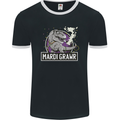 Funny T-Rex Mardi Gras Grawr Dinosaur Mens Ringer T-Shirt FotL Black/White