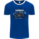 Cafe Racer Motorbike Motorcycle Biker Mens Ringer T-Shirt FotL Royal Blue/White