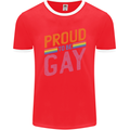 LGBT Pride Awareness Proud To Be Gay Mens Ringer T-Shirt FotL Red/White