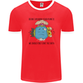 Save the Earth Climate Change Environment Mens Ringer T-Shirt FotL Red/White