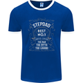 Father's Day No 1 Stepdad Step Dad Funny Mens Ringer T-Shirt FotL Royal Blue/White