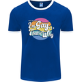 Proud To Be Gay LGBT Pride Awareness Mens Ringer T-Shirt FotL Royal Blue/White