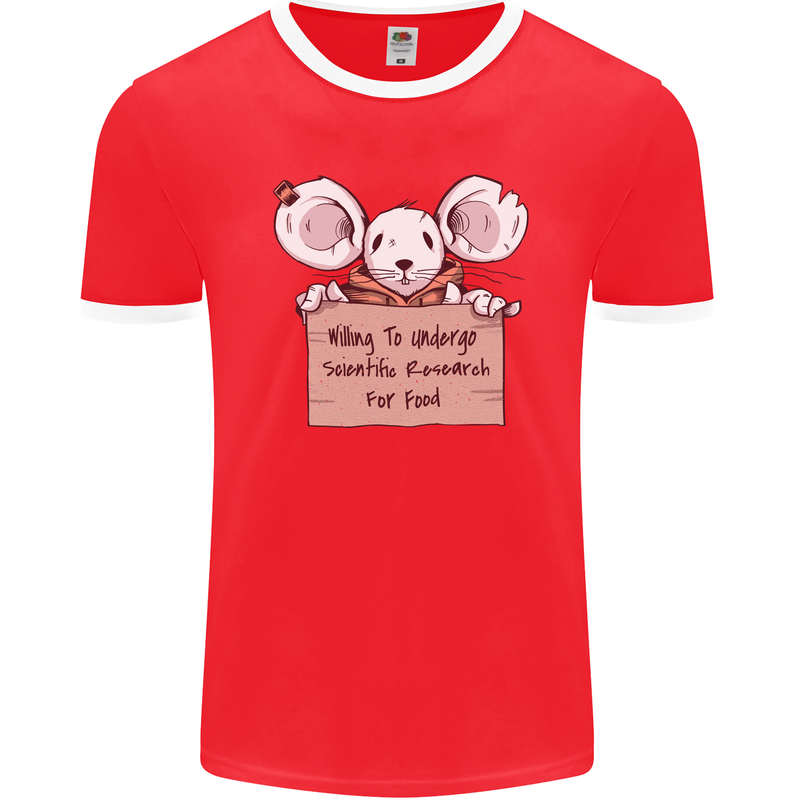 Hungry Mouse Mens Ringer T-Shirt FotL Red/White