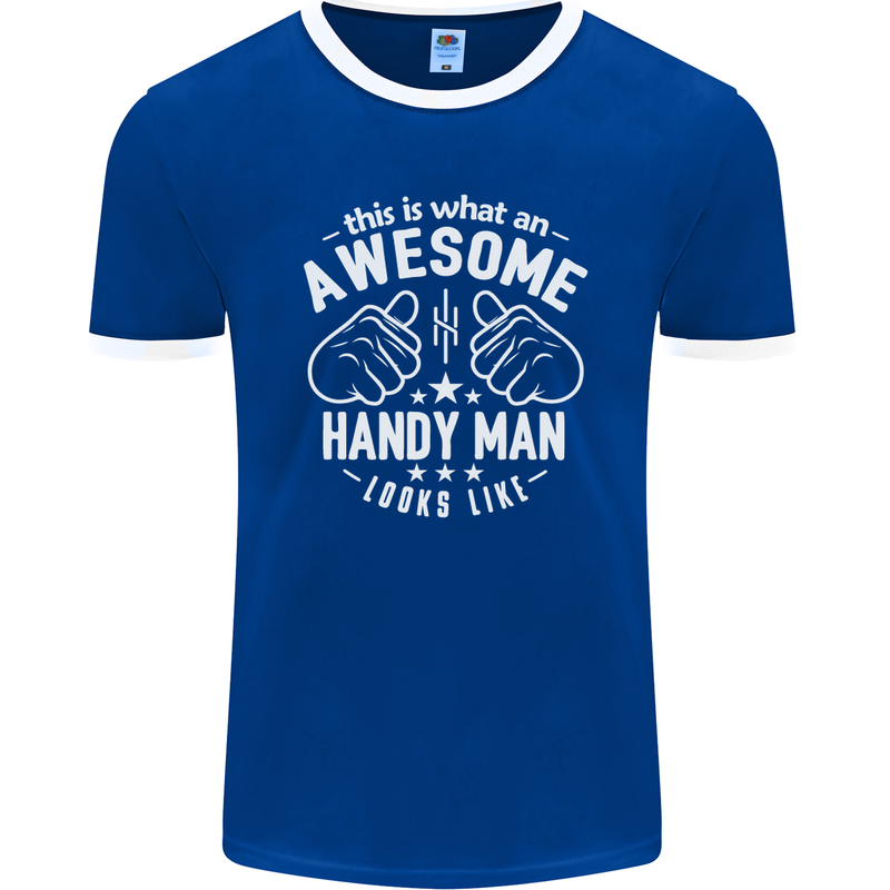 An Awesome Handy Man Looks Like Mens Ringer T-Shirt FotL Royal Blue/White