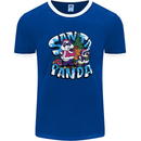 Funny Christmas Santa Panda Mens Ringer T-Shirt FotL Royal Blue/White