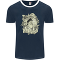 Old Sailor Octopus White Shark Captain Mens Ringer T-Shirt FotL Navy Blue/White