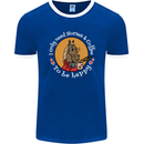 Equestrian I Only Need Horses and Coffee Mens Ringer T-Shirt FotL Royal Blue/White