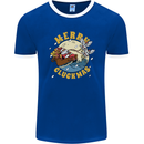 Funny Chickens Merry Cluckmas Mens Ringer T-Shirt FotL Royal Blue/White