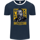 MLK Martin Luther King Black Lives Matter Mens Ringer T-Shirt FotL Navy Blue/White