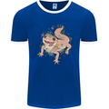 Gekko With Flowers Lizards Mens Ringer T-Shirt FotL Royal Blue/White