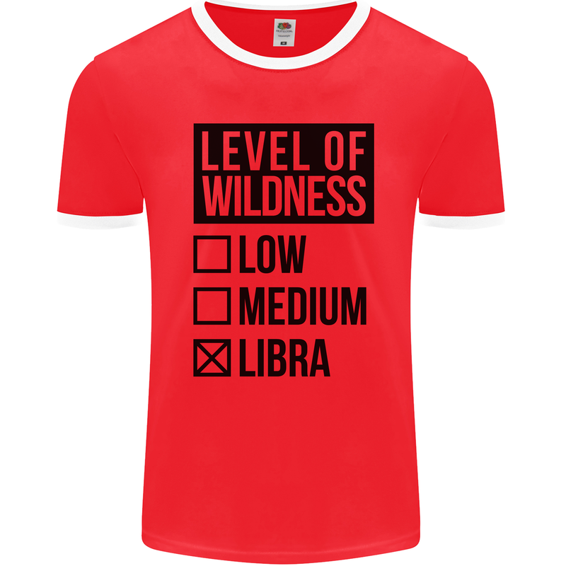 Levels of Wildness Libra Mens Ringer T-Shirt FotL Red/White