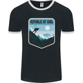 Republic of Cool Skiing Skier Ski Mens Ringer T-Shirt FotL Black/White