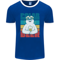 Polar Beer Funny Bear Alcohol Play on Words Mens Ringer T-Shirt FotL Royal Blue/White