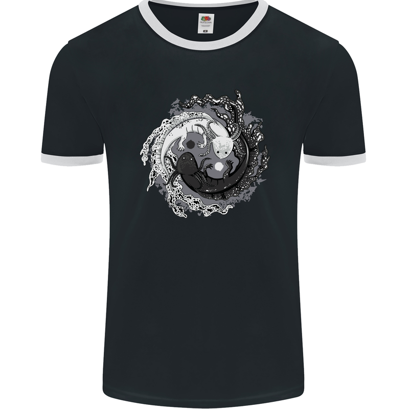 Axoloti Yin Yang Mens Ringer T-Shirt FotL Black/White