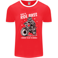 Born to Ride Motocross MotoX Dirt Bike Mens Ringer T-Shirt FotL Red/White