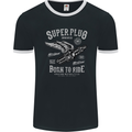 Super Plug Motorbike Cafe Racer Biker Mens Ringer T-Shirt FotL Black/White